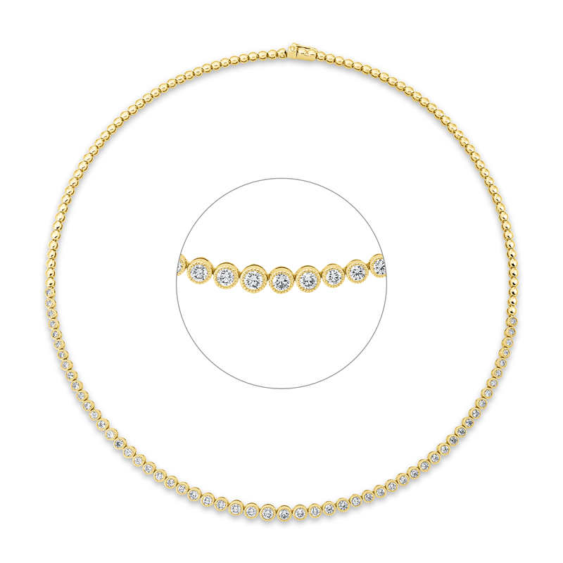 Collier 18 kt GG, 18 Brill. 1,07 ct, TW-si, 6 Brill. 0,50 ct, TW-si, 5 Brill. 0,56 ct, TW-si, 26 Brill. 0,88 ct, TW-si