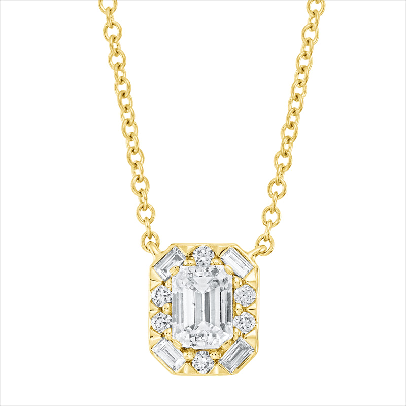 Collier 18 kt GG, mit ZÖ 38cm,40,6cm,43,2cm, 4 Bag.0,06 ct, 1 Sm.schliff 0,41 ct, 6 Brill.0,06 ct, TW-si