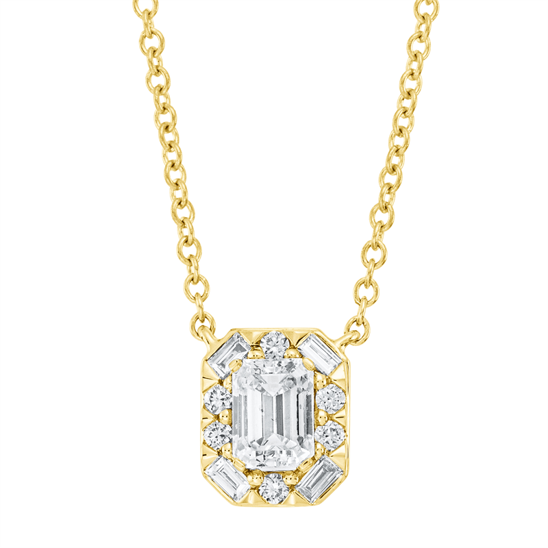 Collier 18 kt GG, mit ZÖ 38cm,40,6cm,43,2cm, 4 Bag.0,06 ct, 1 Sm.schliff 0,41 ct, 6 Brill.0,06 ct, TW-si
