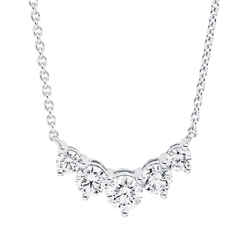 Collier 18 kt WG, 5 Brill. 0,58 ct, TW-si