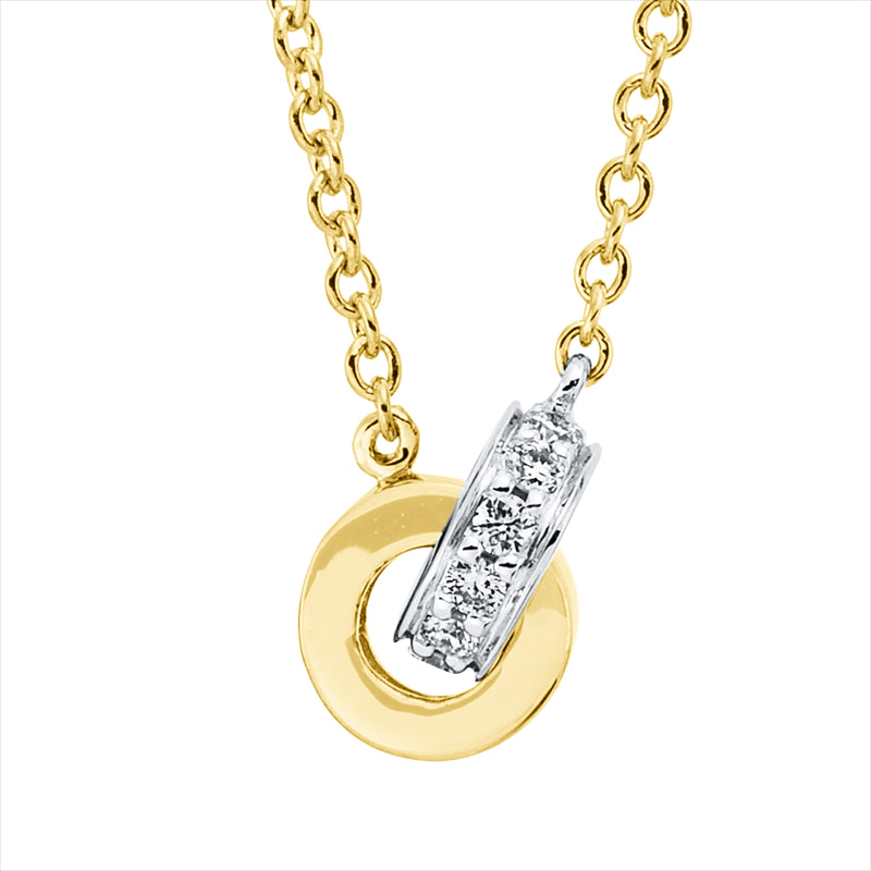 Collier 18 kt GG+WG, 11 Brill. 0,05 ct, TW-si