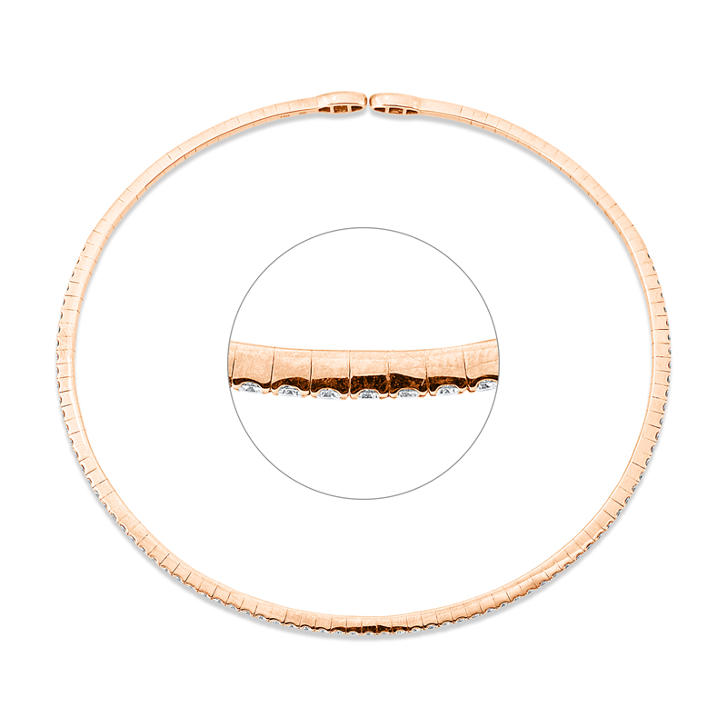 Collier 18 kt RG, 84 Brill. 3,01 ct, TW-vsi