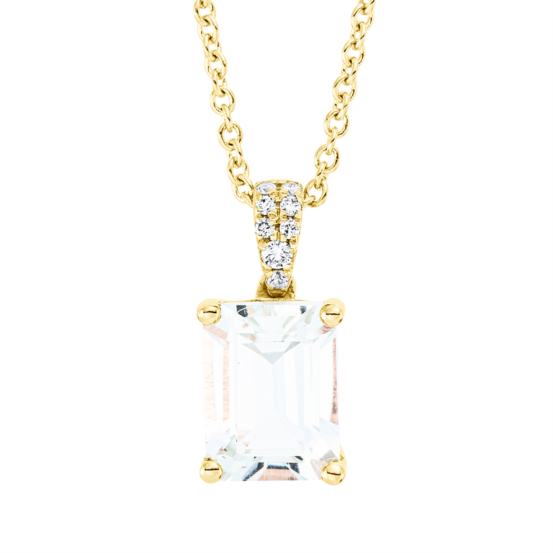 Collier 18 kt GG, 8 Brill. 0,03 ct, TW-si, 1 Amethyst 1,40 ct grün