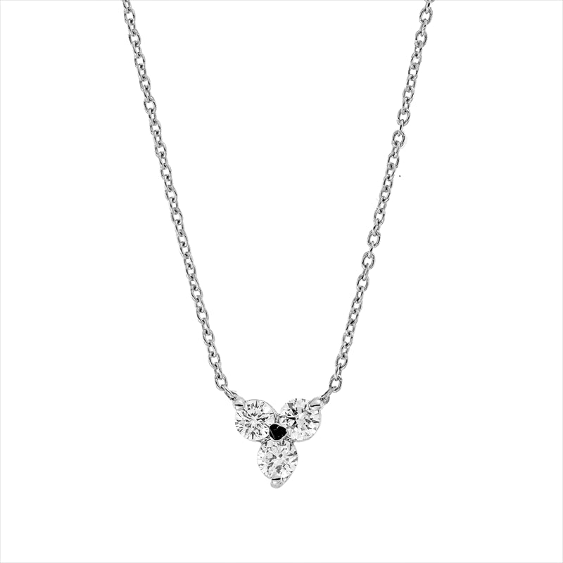 Collier 14 kt WG, mit Öse, 3 Brill. 0,13 ct, F-si