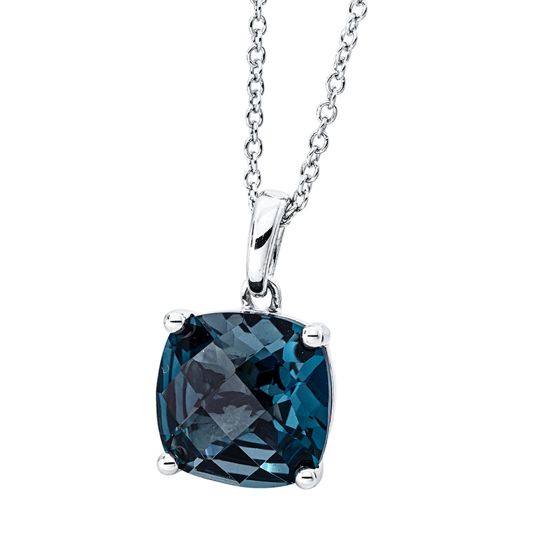 Collier 18 kt WG, mit Öse, 1 Topas 4,36 ct Lond. blue