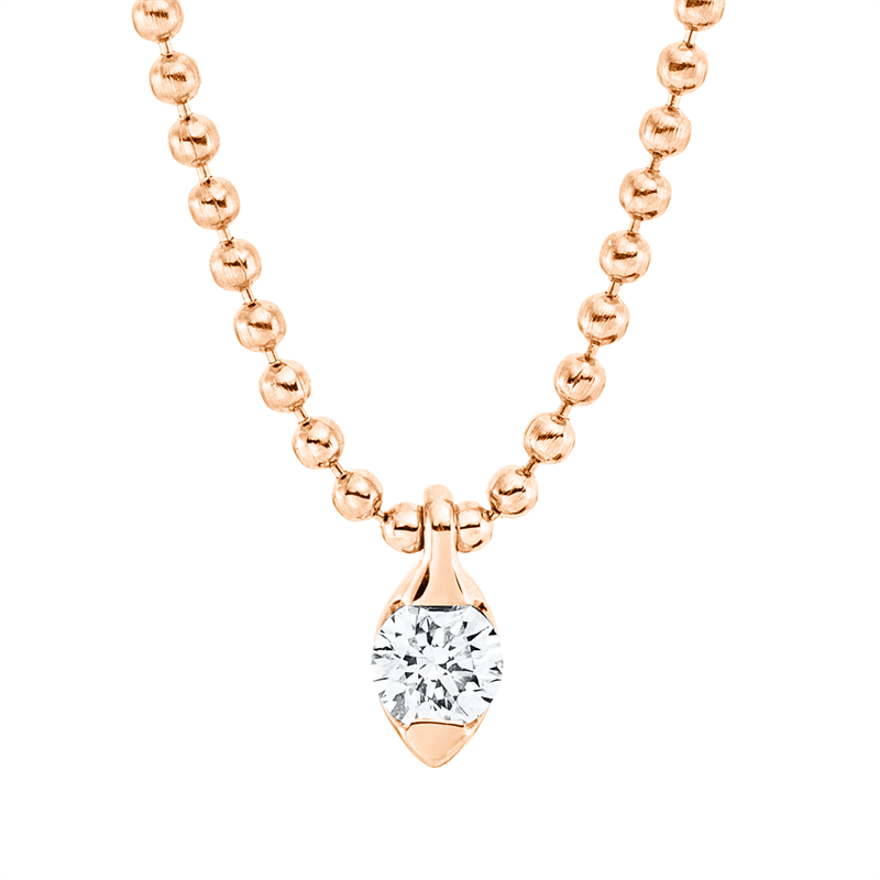 Collier 18 kt RG, 1 Brill. 0,07 ct, I-si