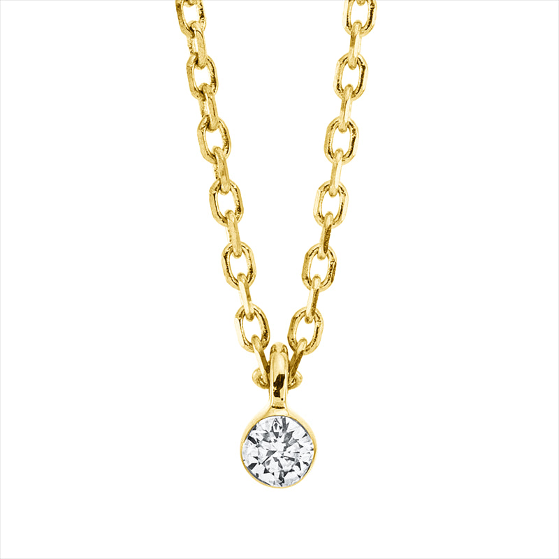 Collier 18 kt GG, 1 Brill. 0,05 ct, TW-si