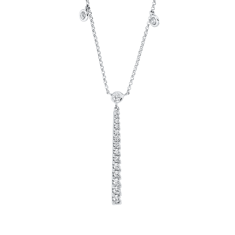 Collier 18 kt WG, 18 Brill. 0,57 ct, W-pi