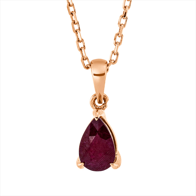 Collier 18 kt RG, 1 Rubin 0,40 ct rot