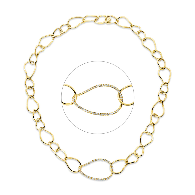 Collier 18 kt GG, 49 Brill. 0,41 ct, TW-si