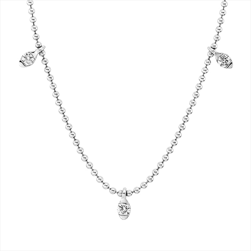 Collier 18 kt WG, 5 Brill. 0,14 ct, TW-pi