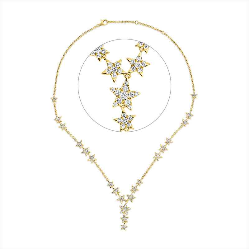Collier 18 kt GG, 21 Brill. 0,89 ct, TW-vsi/si, 110 Brill. 2,01 ct, TW-vsi/si