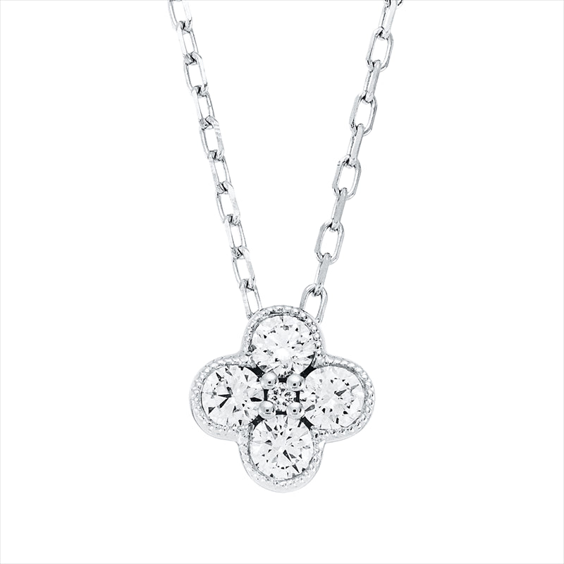Collier 18 kt WG, 1 Brill. 0,01 ct, TW-si, 4 Brill. 0,24 ct, TW-si