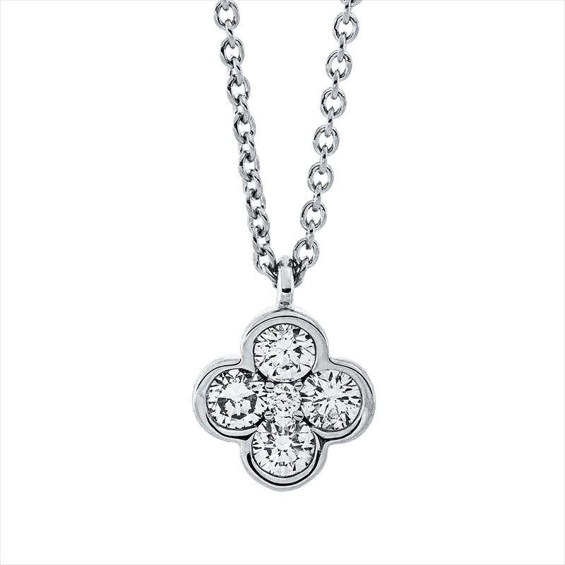 Collier 18 kt WG, mit Öse, 4 Brill. 0,18 ct, TW-si, 1 Brill. 0,01 ct, TW-si