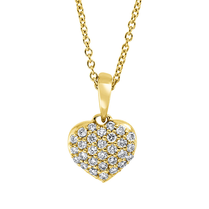 Collier 18 kt GG, mit Öse, 29 Brill. 0,17 ct, TW-si