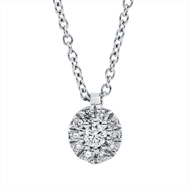 Collier 18 kt WG, 5 Brill. 0,09 ct, TW-si, 6 Brill. 0,04 ct, TW-si