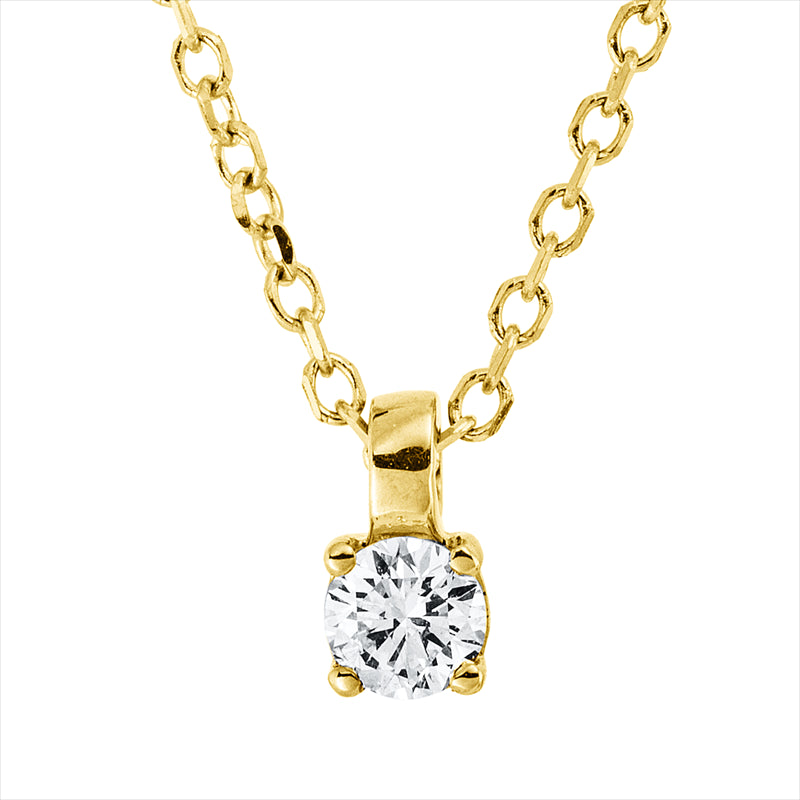 Collier 18 kt GG, mit ZÖ 42 cm, 1 Brill. 0,09 ct, TW-si