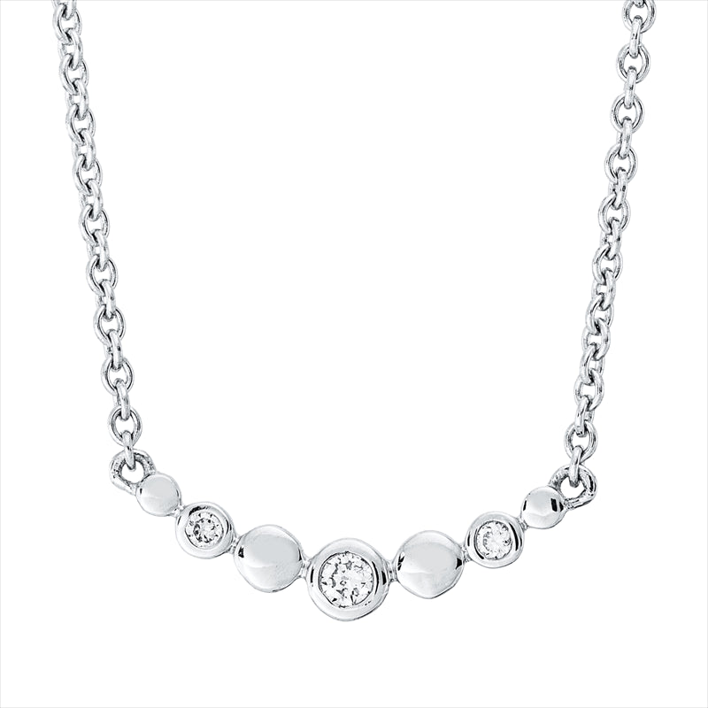 Collier 18 kt WG, 3 Brill. 0,06 ct, TW-si