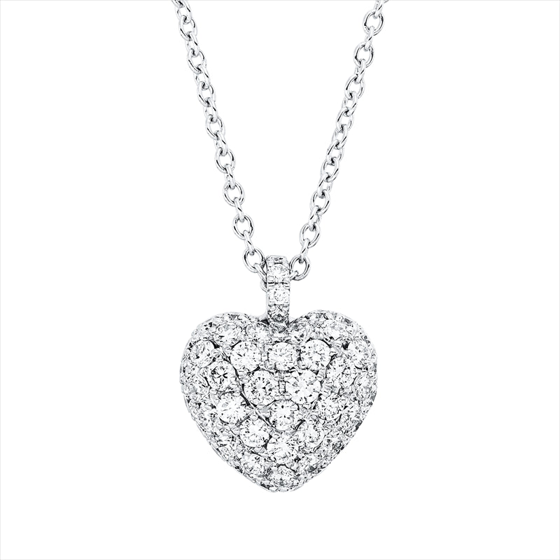 Collier 18 kt WG, mit ZÖ 38,5 cm, 52 Brill. 0,73 ct, TW-vsi/si