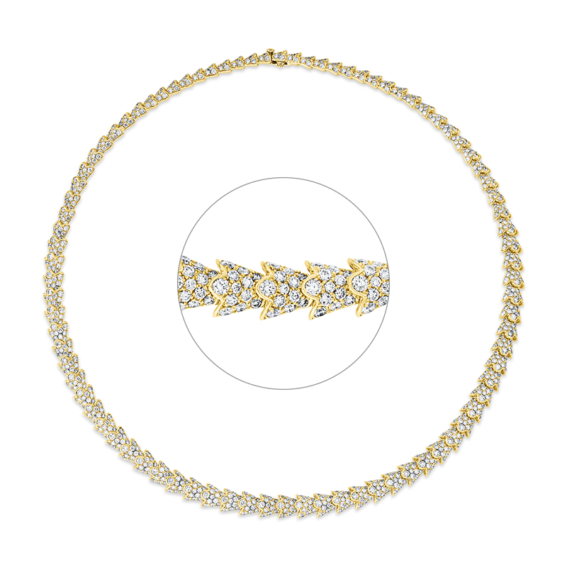 Collier 18 kt GG, 1000 Brill. 14,12 ct, TW-vsi