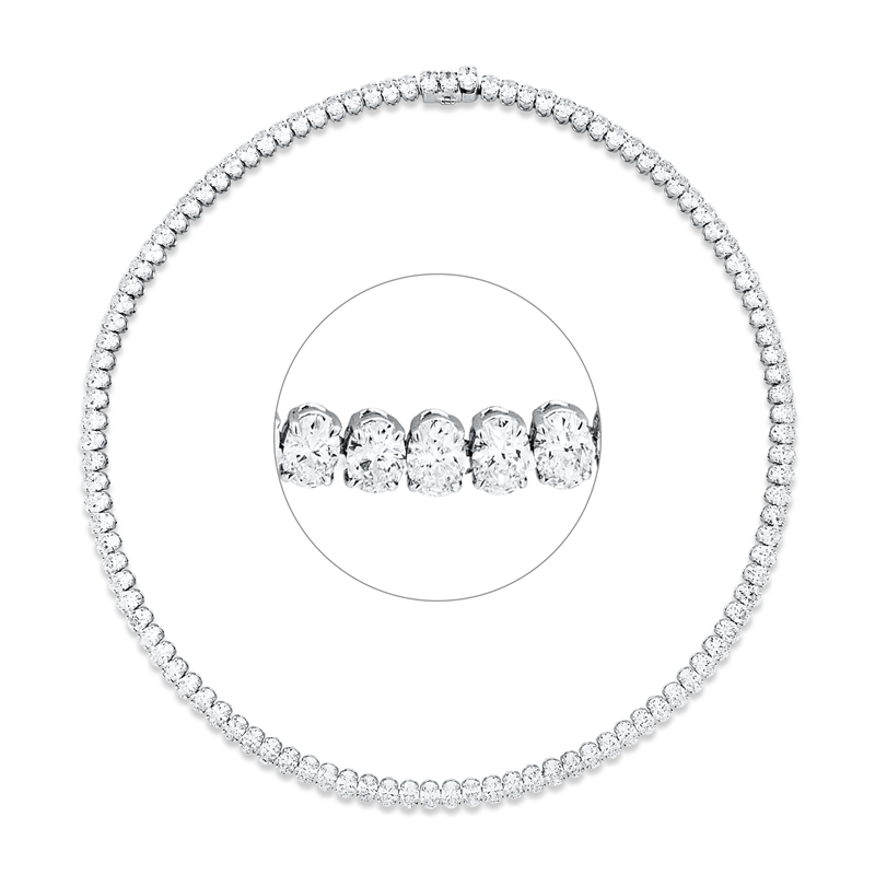 Collier 18 kt WG, 108 Oval 26,65 ct, F-vvs