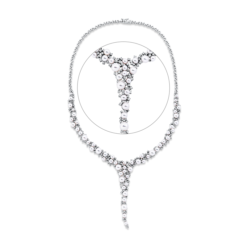 Collier 18 kt WG, 219 Brill. 2,58 ct, TW-si, 55 ZP weiß