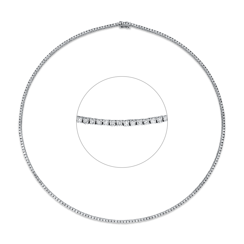 Collier 18 kt WG, 225 Brill. 3,79 ct, TTLB-si