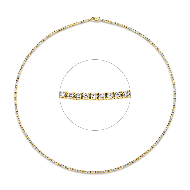 Collier 18 kt GG, 201 Brill. 6,00 ct, TW-si