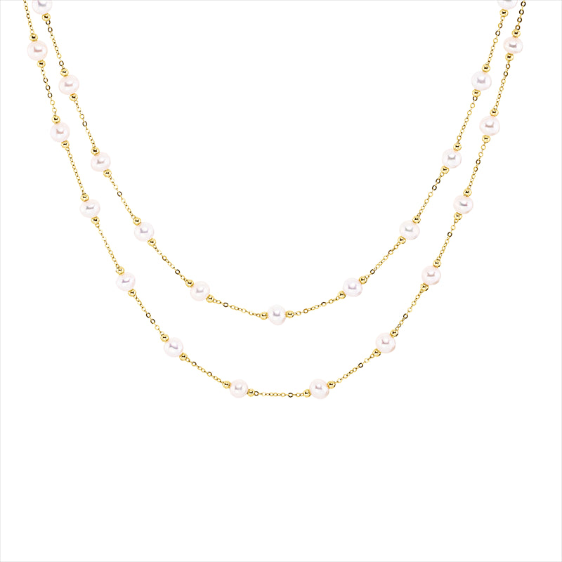 Collier 18 kt GG, 22 Brill. 0,11 ct, TW-si, 23 SW weiß 4,5 mm