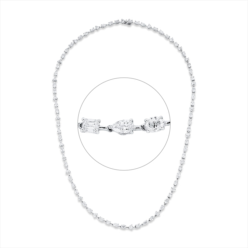 Collier 18 kt WG, 81 Fant-Schl 24,72 ct, TW-si