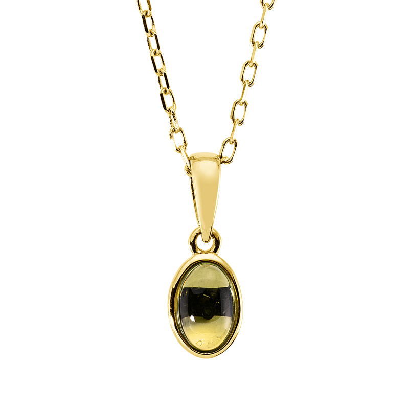 Collier 18 kt GG, 1 Peridot 0,49 ct