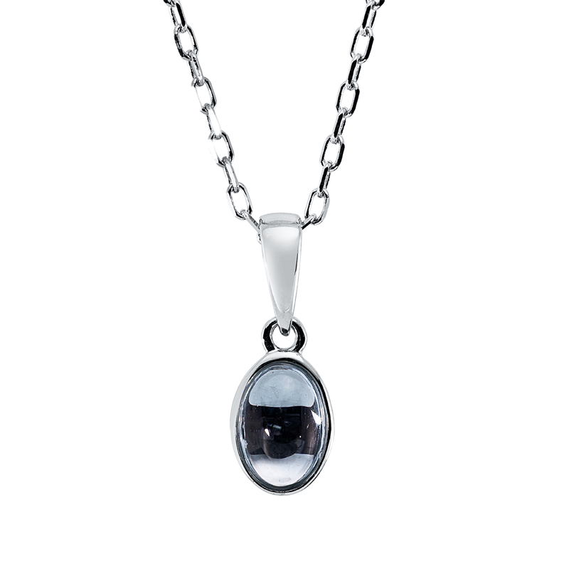 Collier 18 kt WG, 1 Topas 0,57 ct sky blue
