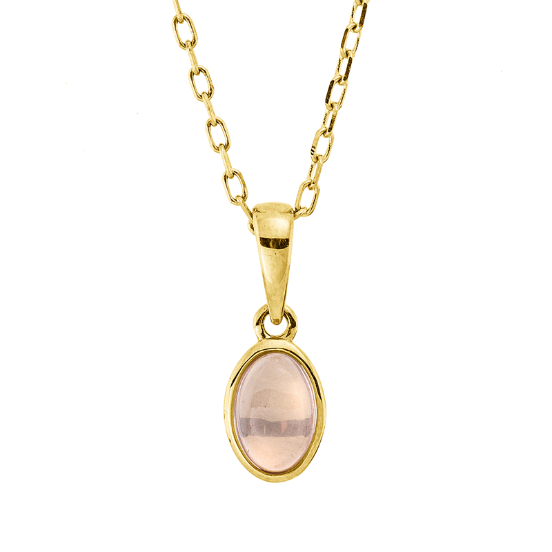 Collier 18 kt GG, 1 Rosenquarz 0,45 ct