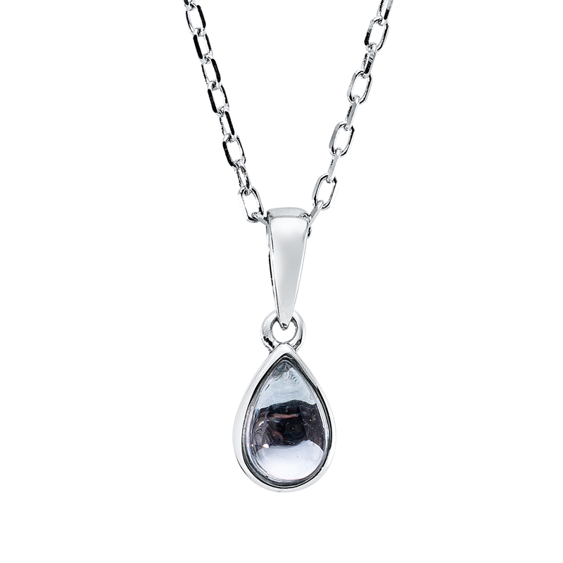 Collier 18 kt WG, 1 Topas 0,45 ct sky blue