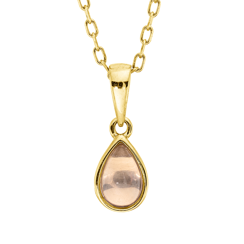 Collier 18 kt GG, 1 Rosenquarz 0,40 ct