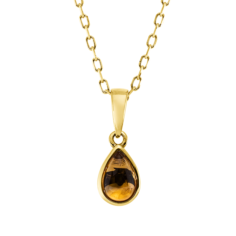 Collier 18 kt GG, 1 Citrin 0,34 ct