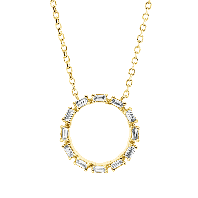 Collier 18 kt GG, mit ZÖ 40 cm, 42cm, 12 Bag. 0,11 ct, TW-si