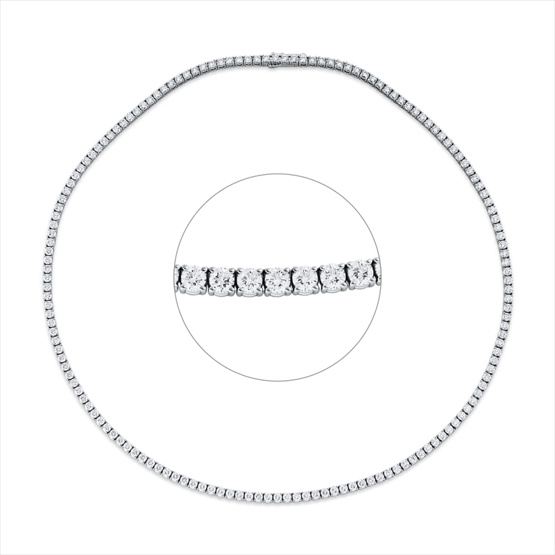 Collier 18 kt WG, 154 Brill. 9,10 ct, TW-vsi