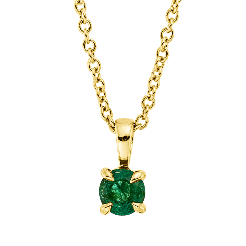 Collier 18 kt GG, 1 Smaragd 0,25 ct grün