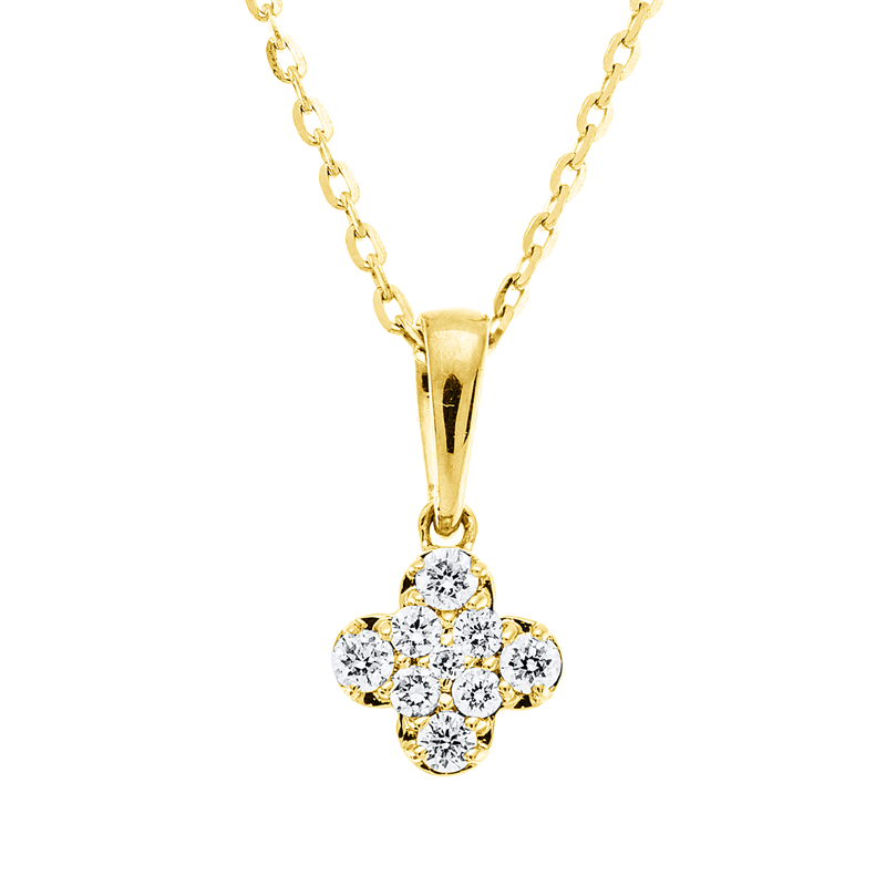 Collier 18 kt GG, mit ZÖ 40 cm + 43 cm, 4 Brill. 0,04 ct, TW-vsi/si, 5 Brill. 0,03 ct, TW-vsi/si
