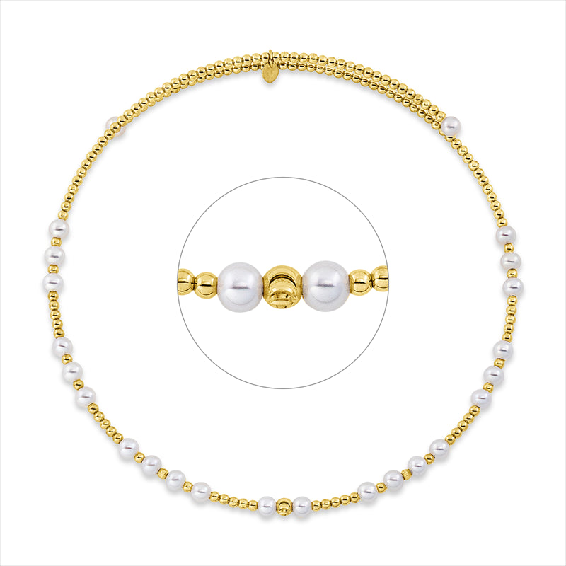 Collier 18 kt GG, choker, 24 ZP weiß 4,5 mm