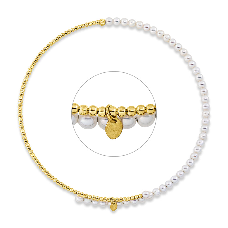 Collier 18 kt GG, choker, 45 ZP weiß 4,5 mm