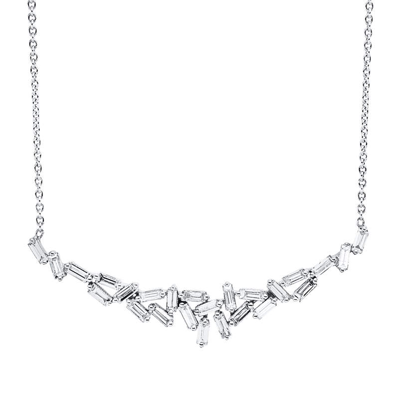 Collier 18 kt WG, 25 Trap. 0,78 ct, TW-si
