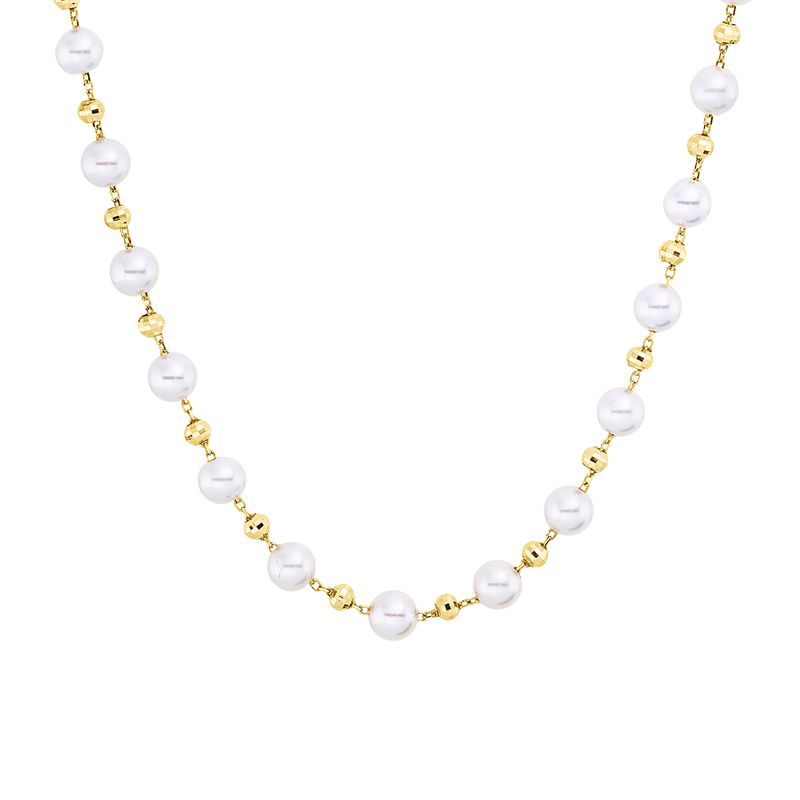 Collier 14 kt GG, mit ZÖ 40,6 cm, 48 SW weiß 3,5 mm