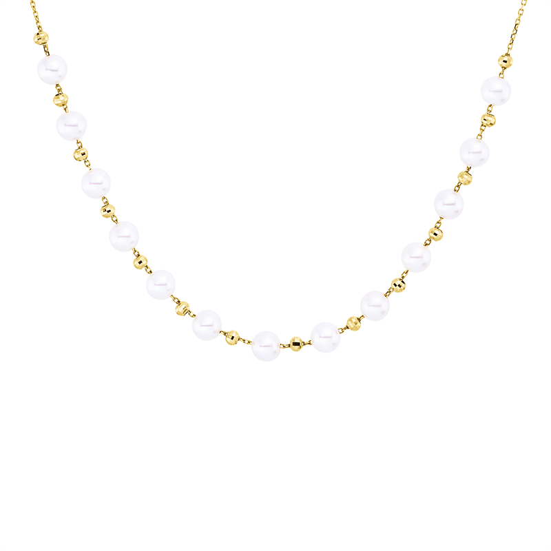 Collier 18 kt GG, mit ZÖ 40,6 cm, 13 SW weiß 3,5 mm