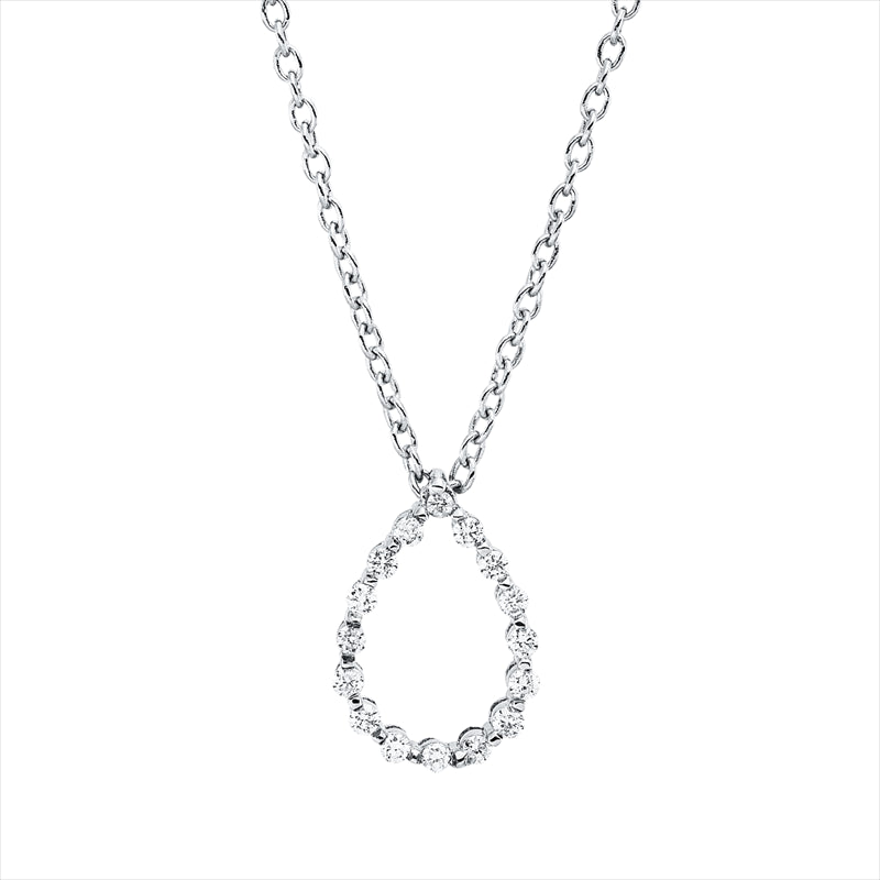Collier 18 kt WG, mit ZÖ 42 cm, 16 Brill. 0,11 ct, F/TW-si