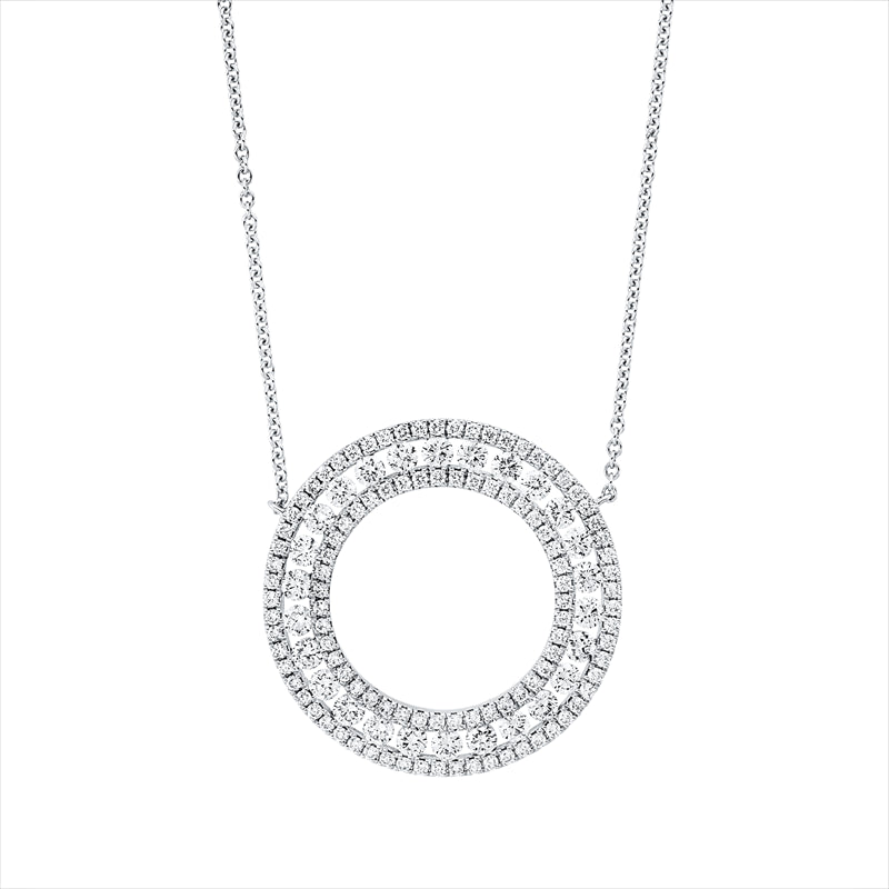 Collier 18 kt WG, mit ZÖ 40 cm + 43 cm, 26 Brill. 1,15 ct, TW-si, 104 Brill. 0,62 ct, TW-si