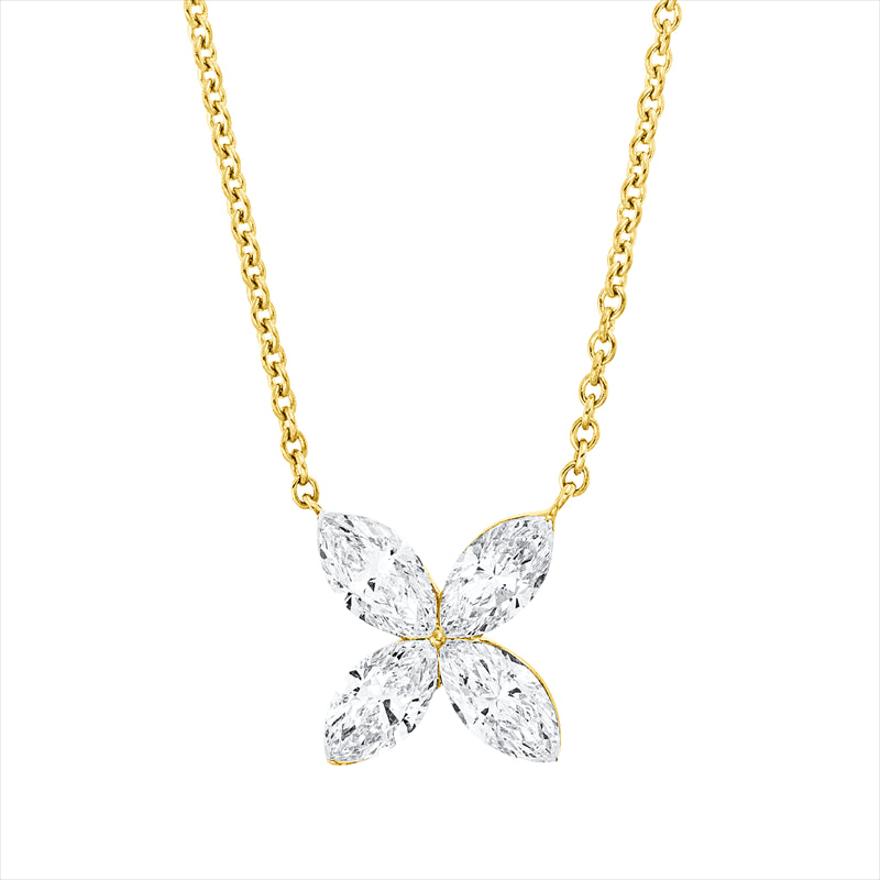 Collier 18 kt GG, 4 Nav. 1,14 ct, TW-si