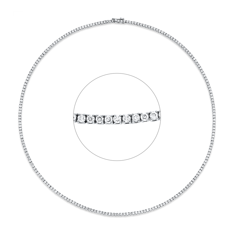 Collier 18 kt WG, 211 Brill. 6,23 ct, TW-si