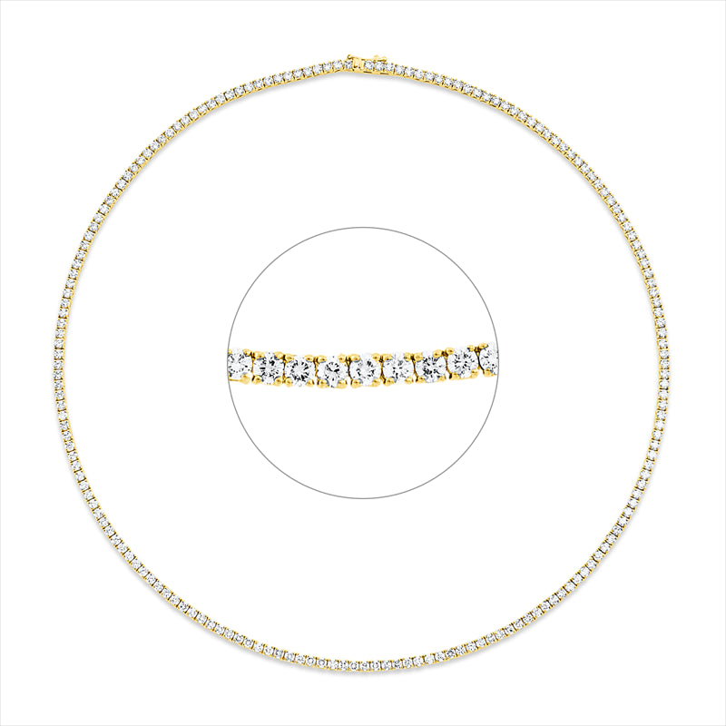 Collier 18 kt GG, 181 Brill. 9,29 ct, TW-si